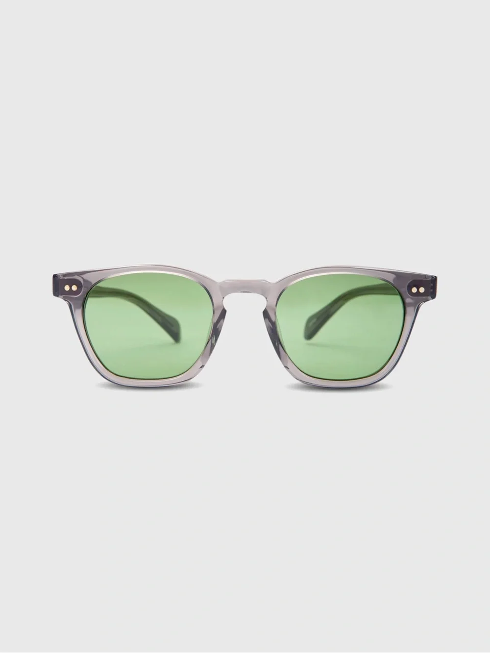 Allyn Scura Legend Sunglasses Grey Smoke 47mm Frame Green Lenses Made In Japan